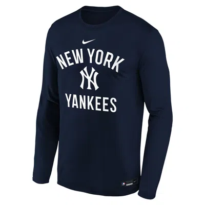 Nike New York Yankees Authentic Collection Team Issue Legend Big Kids'  Dri-fit Mlb T-shirt In Blue
