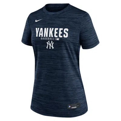 Nike New York Yankees Authentic Collection Velocity  Women's Dri-fit Mlb T-shirt In Blue