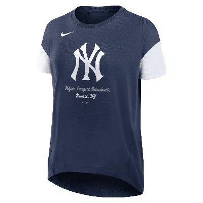 Nike New York Yankees Flowy Womenâs  Women's Dri-fit Mlb T-shirt In Blue