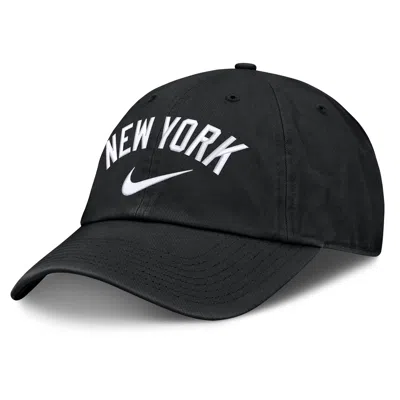 Nike New York Yankees Primetime Club  Men's Mlb Unstructured Adjustable Hat In Black