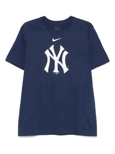 Nike Navy New York Yankees Fuse Logo T-shirt In Blue