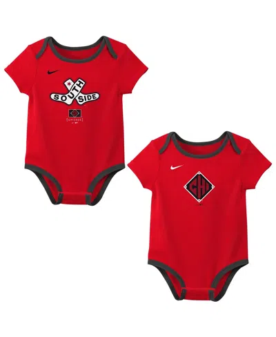 Nike Babies' Newborn 2-pack Red/black Chicago White Sox 2025 City Connect Bodysuit Set