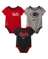 Nike Newborn Baby Boys And Girls Cincinnati Reds Three-pack Bodysuit Set In Red