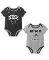 Nike Newborn Black/grayâ San Antonio Spurs Just Do It 2-pack Bodysuit Set In Neutral