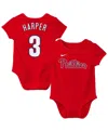 Nike Newborn Bryce Harper Red Philadelphia Phillies Name Number Fuse Bodysuit In Red