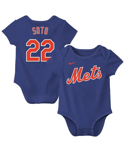 Nike Babies' Newborn Juan Soto Royal New York Mets Name Number Fuse Bodysuit In Blue