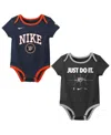 Nike Newborn Navy/black Oklahoma City Thunder Just Do It Bodysuit Set 2-pack