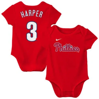 Nike Kids' Newborn  Bryce Harper Red Philadelphia Phillies Name & Number Fuse Bodysuit