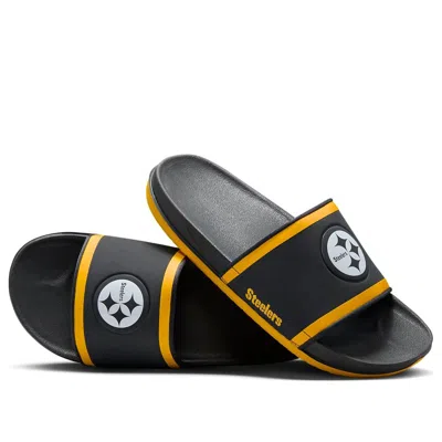Nike Nfl X Offcourt Slide 'pittsburgh Steelers' In Black