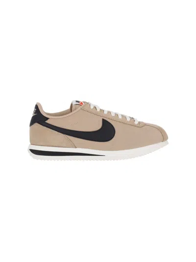 Nike Cortez Leather And Suede-trimmed Shell Sneakers In Neutral