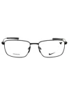 Nike Rectangle-frame Glasses In Satin Black/clear Demo Lens