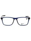 Nike Rectangle-frame Glasses In 410 - Matte Midnight Navy/clear Demo Lens