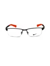 Nike Rectangle-frame Glasses In Satin Black Fade/clear Demo Lens