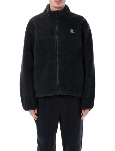 Nike Acg Canwell Glacier Therma-fit Adv Windproof Fleece Jacket In Brown