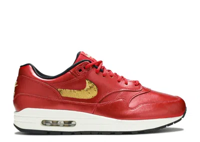 Nike Air Max 1 'gold Sequin' In Red