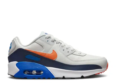 Nike Air Max 90 Leather Gs 'white Navy Orange' In Multi