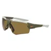 Nike Cloak Duo E Rectangle Frame Sunglasses In Gold