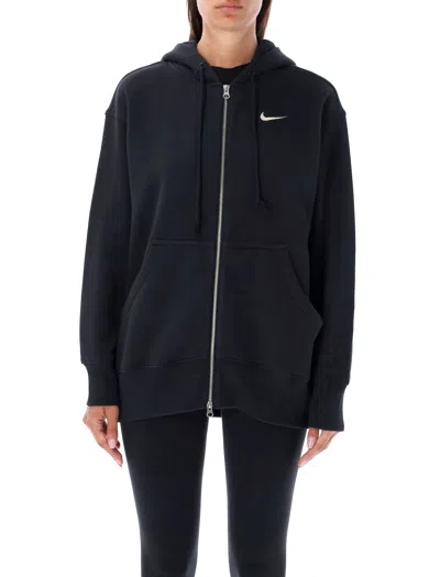 Nike Oversized Zipped Hoodie In Black