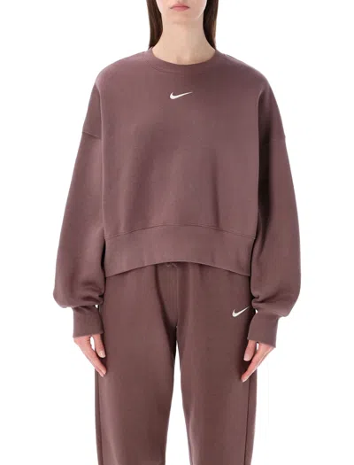 Nike Phoenix Fleece Oversized Sweatshirt In Brown