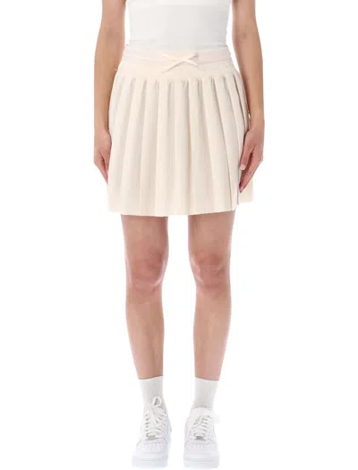 Nike Pleated Mini Skirt Elastic Waist In Neutral