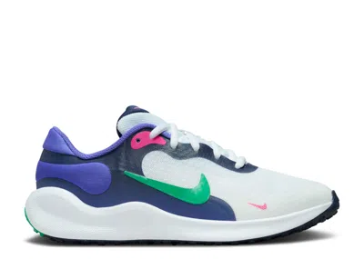 Nike Kids'   Revolution 7 Gs 'midnight Navy Stadium Green' In White