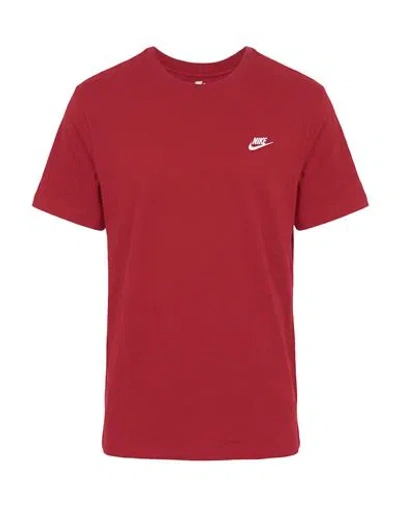 Nike Sportswear Club Man T-shirt Garnet Size Xxxl Cotton In Burgundy