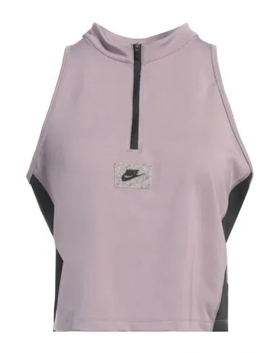 Nike Sportswear Short-sleeved Top Woman Top Mauve Size L Polyester, Elastane In Purple