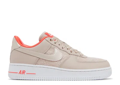Nike Wmns Air Force 1 '07 'fossil Stone Laser Crimson' In Pink