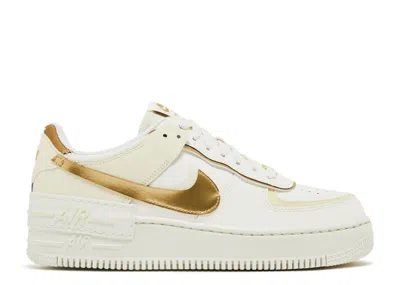 Nike Wmns Air Force 1 Shadow 'sail Metallic Gold' In White