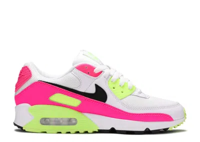 Nike Wmns Air Max 90 Gs 'pink Volt' In White