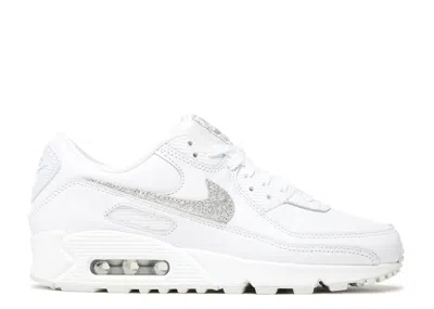 Nike Wmns Air Max 90 Se 'silver Glitter Swoosh' In White