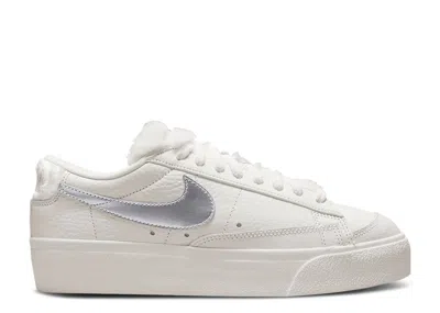 Nike Wmns Blazer Low Platform 'faux Sherpa Fur' In White