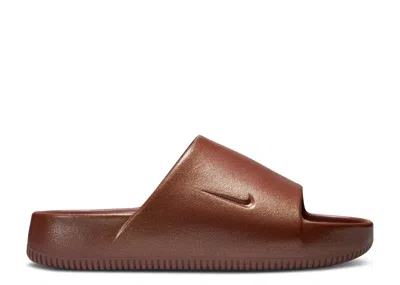 Nike Wmns Calm Slide 'shimmery Red Sepia' In Brown