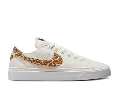 Nike Wmns Court Legacy Canvas 'leopard' In White