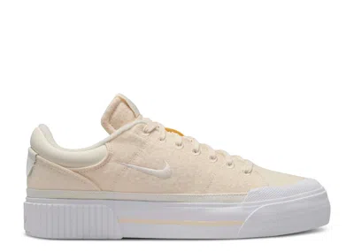Nike Wmns Court Legacy Lift 'pale Ivory Hemp' In White