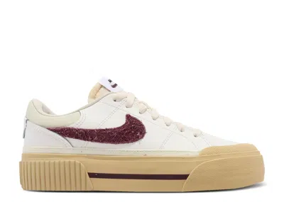 Nike Wmns Court Legacy Lift 'sail Dark Beetroot' In White