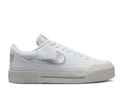 Nike Wmns Court Legacy Lift 'white Metallic Silver'