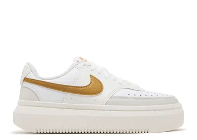 Nike Wmns Court Vision Alta 'sail Metallic Gold' In White