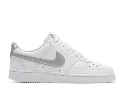 Nike Wmns Court Vision Low 'white Metallic Silver'