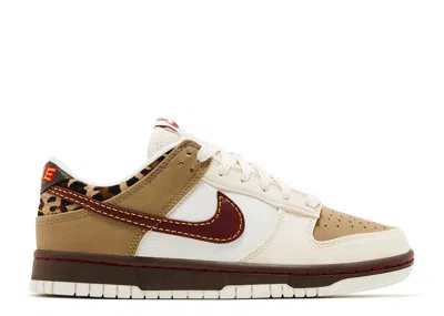 Nike Wmns Dunk Low 'khaki Team Red' In Brown