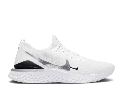 NIKE NIKE NIKE WMNS EPIC REACT FLYKNIT 2 'WHITE METALLIC SILVER'