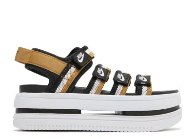 Nike Wmns Icon Classic Sandal 'black Metallic Gold'
