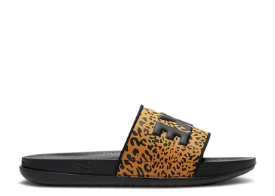Nike Wmns Offcourt Printed Slide 'cheetah Print' In Black