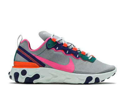 Nike Wmns React Element 55 'wolf Grey Fuchsia' In Gray