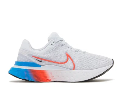 Nike Wmns React Infinity Run Flyknit 3 'grey Bright Crimson' In Gray