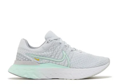 Nike Wmns React Infinity Run Flyknit 3 'pure Platinum Mint Foam' In Gray