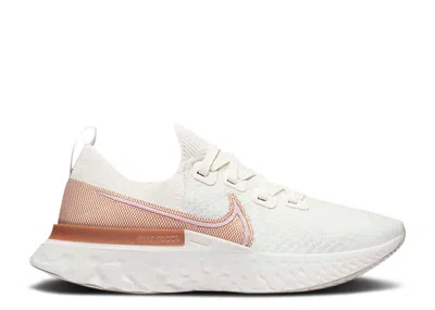 Nike Wmns React Infinity Run Flyknit 'sail Metallic Copper' In White