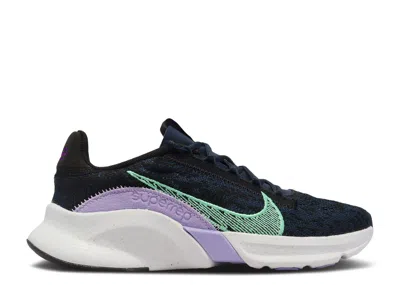 Nike Wmns Superrep Go 3 Flyknit Next Nature 'armoury Navy Green Glow' In Black