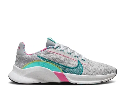 Nike Wmns Superrep Go 3 Flyknit Next Nature 'photon Dust Dynamic Turquoise' In Gray