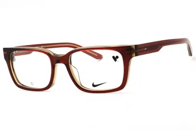 Nike 7174 Rectangular Acetate Eyeglasses In Brown